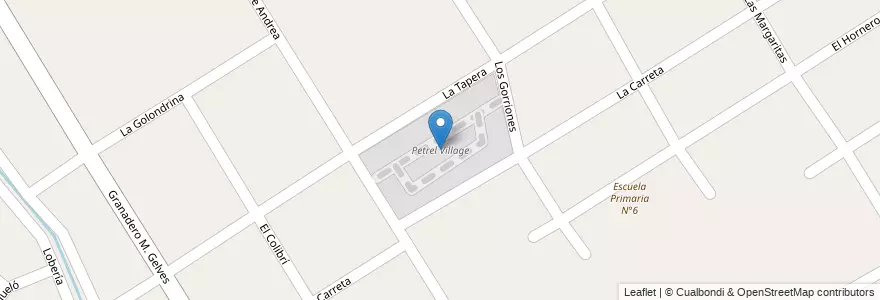 Mapa de ubicacion de Petrel Village en Arjantin, Buenos Aires, Partido Del Pilar, Pilar.
