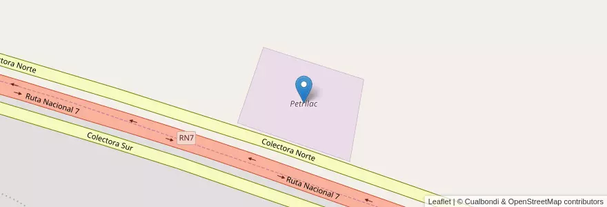 Mapa de ubicacion de Petrilac en Аргентина, Сан-Луис, General Pedernera, Villa Mercedes, Municipio De Villa Mercedes.