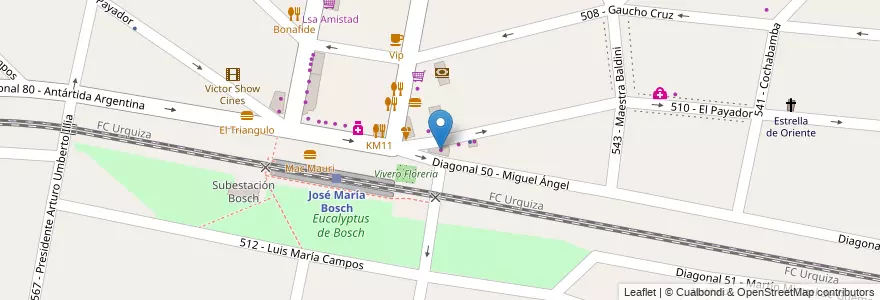 Mapa de ubicacion de PetriLac en Argentinië, Buenos Aires, Partido De Tres De Febrero, Villa Bosch.