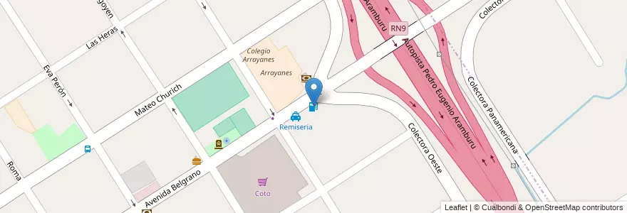 Mapa de ubicacion de Petrobras en Arjantin, Buenos Aires, Partido De Escobar, Garín.