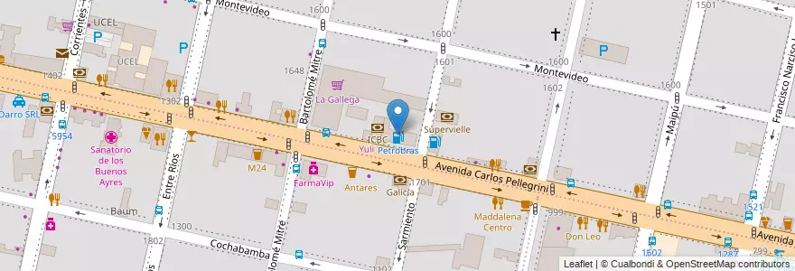 Mapa de ubicacion de Petrobras en Arjantin, Santa Fe, Departamento Rosario, Municipio De Rosario, Rosario.