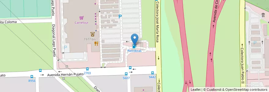 Mapa de ubicacion de Petrobras en الأرجنتين, سانتا في, Departamento Rosario, Municipio De Rosario, روساريو.
