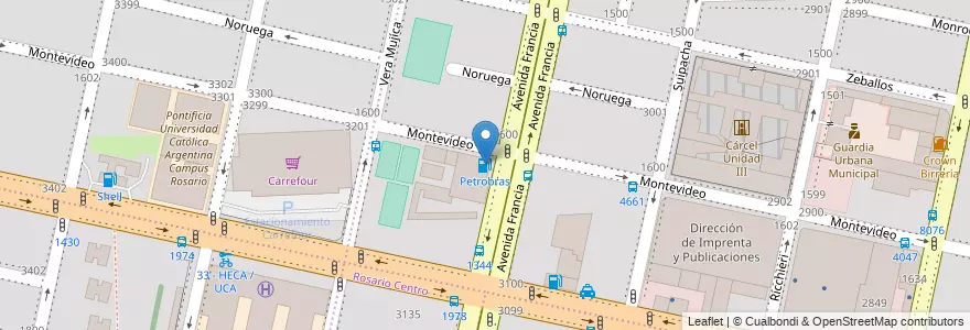 Mapa de ubicacion de Petrobras en Argentine, Santa Fe, Departamento Rosario, Municipio De Rosario, Rosario.