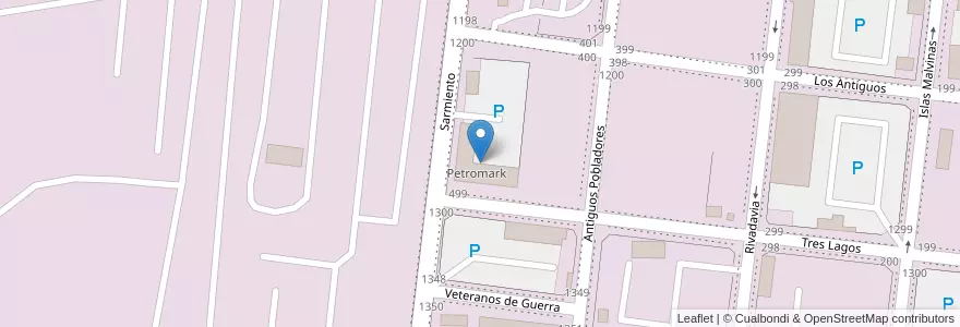 Mapa de ubicacion de Petromark en الأرجنتين, تشيلي, محافظة سانتا كروز, Las Heras, Deseado, Las Heras.