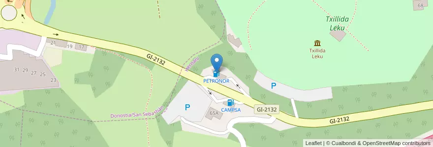 Mapa de ubicacion de PETRONOR en España, Euskadi, Gipuzkoa, Donostialdea, Hernani.