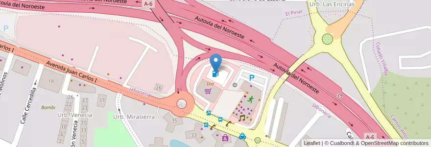 Mapa de ubicacion de PETROPRIX Collado Villalba en إسبانيا, منطقة مدريد, منطقة مدريد, Cuenca Del Guadarrama, Collado Villalba.