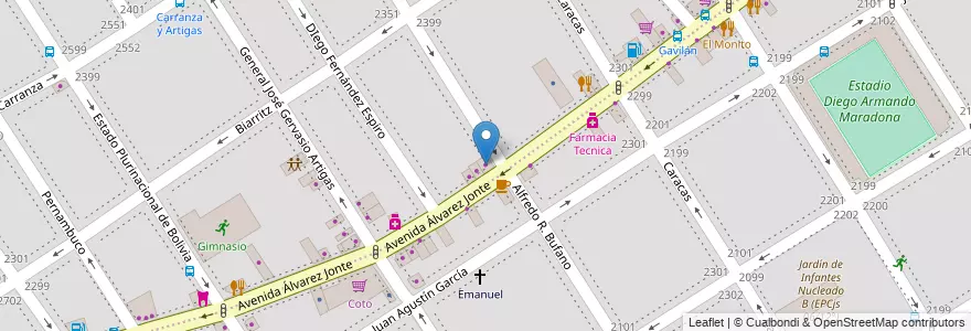 Mapa de ubicacion de Pet's Food, Villa del Parque en 阿根廷, Ciudad Autónoma De Buenos Aires, 布宜诺斯艾利斯, Comuna 11.