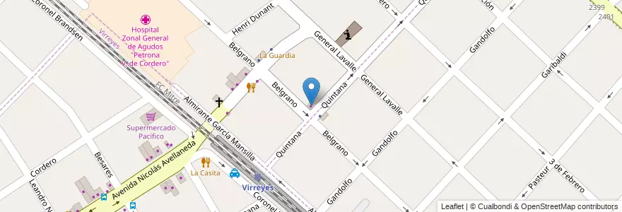 Mapa de ubicacion de Pets Shop + Cotas en アルゼンチン, ブエノスアイレス州, Partido De San Fernando, Victoria.