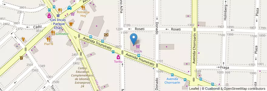 Mapa de ubicacion de Peugeot, Parque Chas en آرژانتین, Ciudad Autónoma De Buenos Aires, Buenos Aires, Comuna 15.
