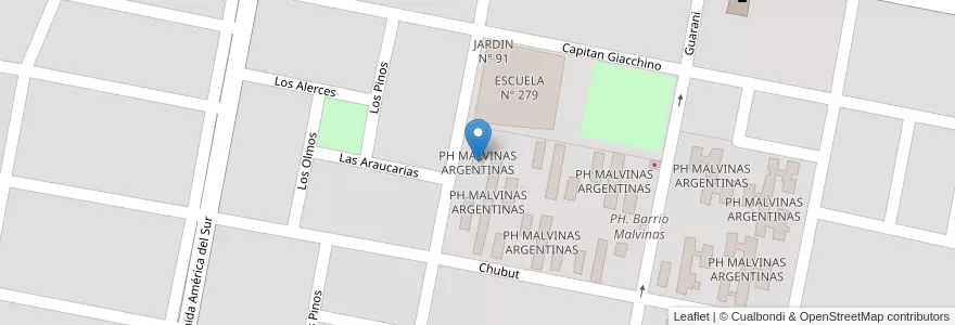 Mapa de ubicacion de PH MALVINAS ARGENTINAS en Argentine, Province De Río Negro, Departamento General Roca, Villa Regina.