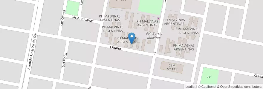 Mapa de ubicacion de PH MALVINAS ARGENTINAS en Argentina, Provincia Di Río Negro, Departamento General Roca, Villa Regina.