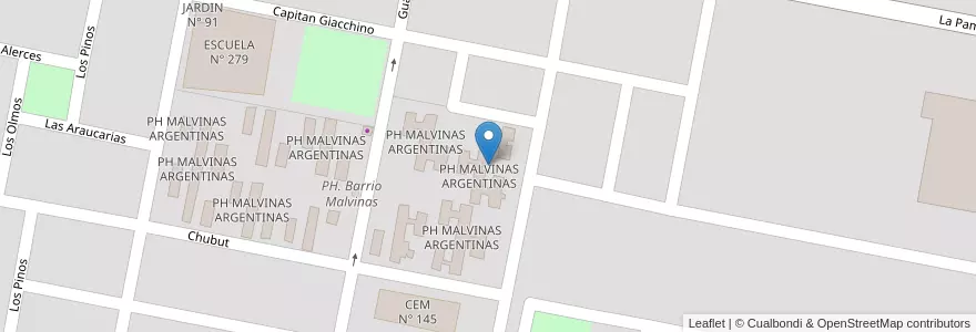Mapa de ubicacion de PH MALVINAS ARGENTINAS en Argentina, Wilayah Río Negro, Departamento General Roca, Villa Regina.