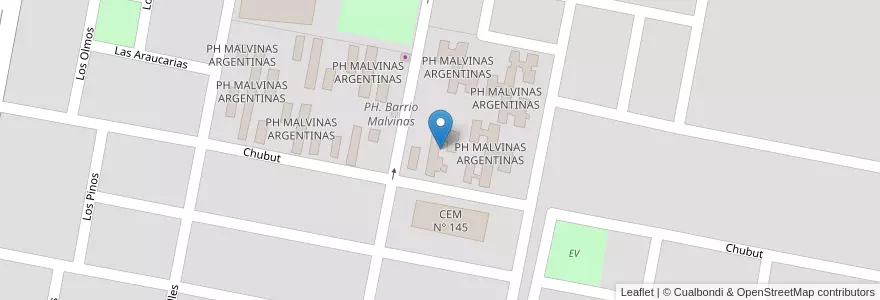 Mapa de ubicacion de PH MALVINAS ARGENTINAS en Argentinië, Río Negro, Departamento General Roca, Villa Regina.