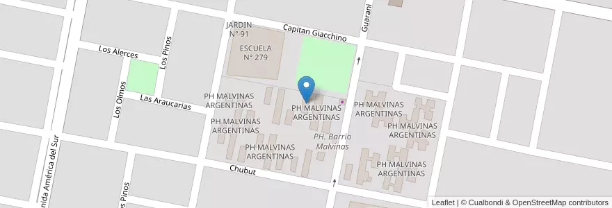 Mapa de ubicacion de PH MALVINAS ARGENTINAS en Argentina, Río Negro Province, Departamento General Roca, Villa Regina.