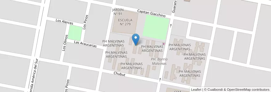 Mapa de ubicacion de PH MALVINAS ARGENTINAS en Argentinien, Provinz Río Negro, Departamento General Roca, Villa Regina.
