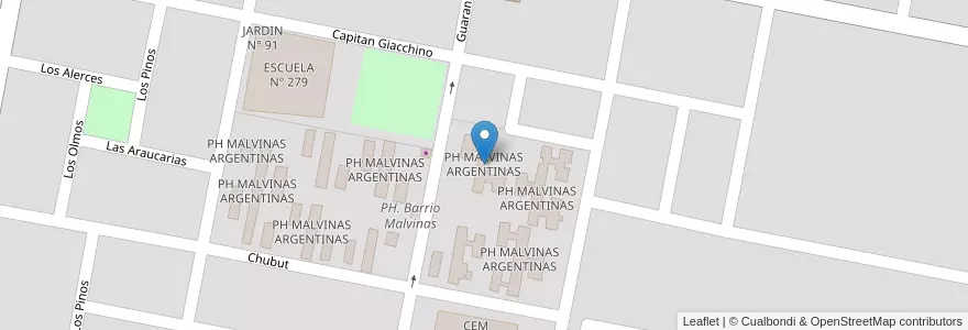 Mapa de ubicacion de PH MALVINAS ARGENTINAS en Argentina, Provincia Di Río Negro, Departamento General Roca, Villa Regina.