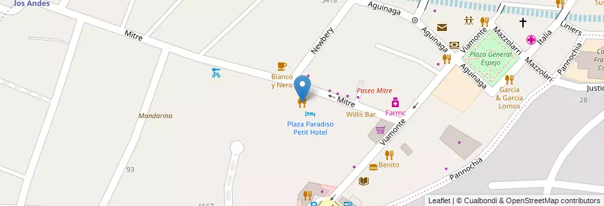 Mapa de ubicacion de Piacere Comida Italiana en 아르헨티나, 칠레, Mendoza, Departamento Luján De Cuyo, Luján De Cuyo, Distrito Vistabla.