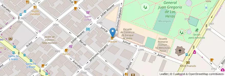 Mapa de ubicacion de Piacere, Palermo en 阿根廷, Ciudad Autónoma De Buenos Aires, 布宜诺斯艾利斯, Comuna 14.