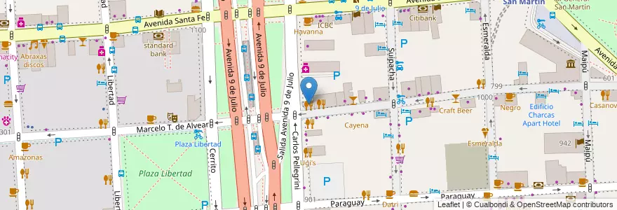 Mapa de ubicacion de Piacere, Retiro en Argentinië, Ciudad Autónoma De Buenos Aires, Comuna 1, Buenos Aires.