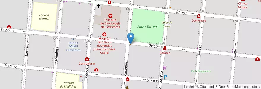 Mapa de ubicacion de Piaceri en آرژانتین, Corrientes, Departamento Capital, Corrientes, Corrientes.