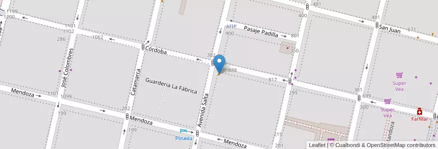 Mapa de ubicacion de Piachere en Argentinien, Tucumán, San Miguel De Tucumán, Departamento Capital, San Miguel De Tucumán.
