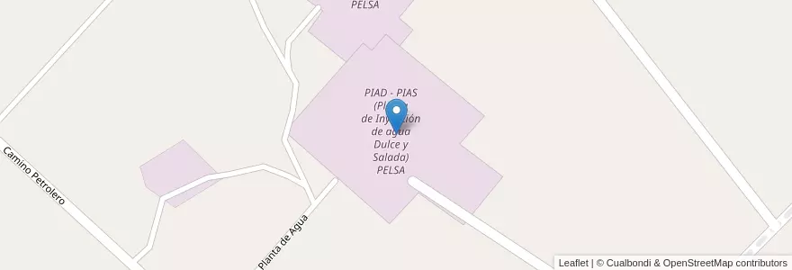 Mapa de ubicacion de PIAD - PIAS (Planta de Inyección de agua Dulce y Salada) PELSA en الأرجنتين, تشيلي, ريو نيغرو, Departamento General Roca.