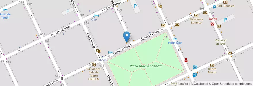 Mapa de ubicacion de Piaf en アルゼンチン, ブエノスアイレス州, Partido De Tandil, Tandil.