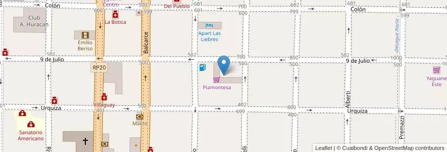 Mapa de ubicacion de Piamontesa en 아르헨티나, 엔트레리오스주, Departamento Villaguay, Distrito Lucas Al Sud, Villaguay.