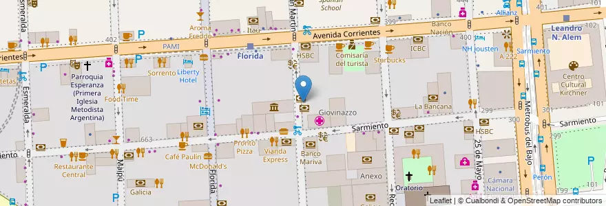 Mapa de ubicacion de Piano, San Nicolas en 阿根廷, Ciudad Autónoma De Buenos Aires, Comuna 1, 布宜诺斯艾利斯.