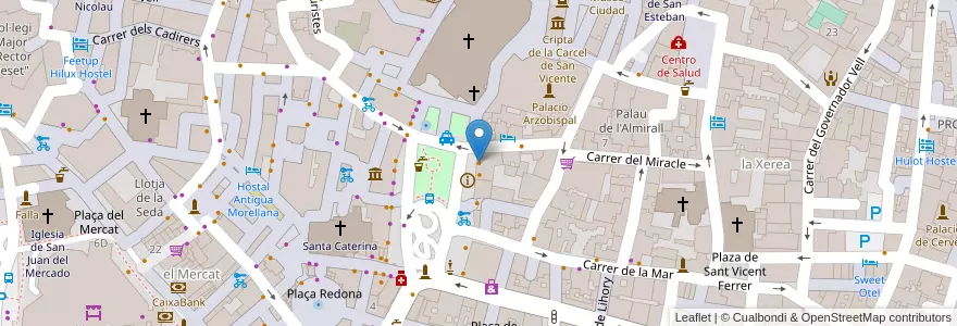 Mapa de ubicacion de piazza de reina en إسبانيا, منطقة بلنسية, فالنسيا, Comarca De València, فالنسيا.