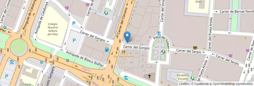 Mapa de ubicacion de Pica Pica 24h en スペイン, バレンシア州, València / Valencia, Comarca De València, València.