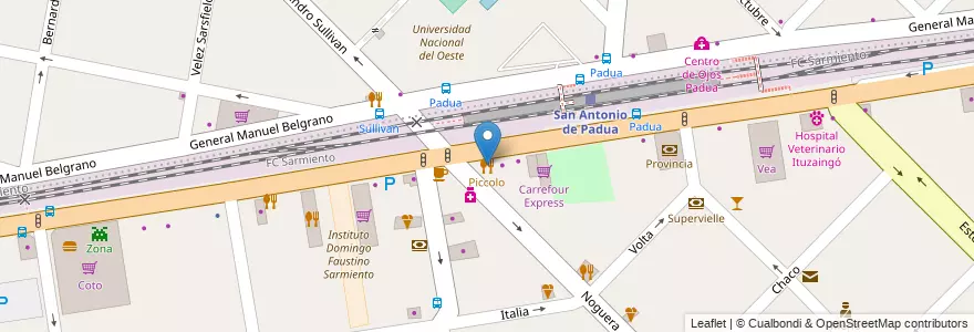 Mapa de ubicacion de Piccolo en Argentina, Buenos Aires, Partido De Merlo, San Antonio De Padua.