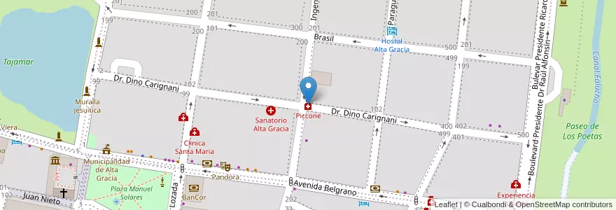 Mapa de ubicacion de Piccone en Argentina, Córdoba, Departamento Santa María, Pedanía Alta Gracia, Municipio De Alta Gracia, Alta Gracia.