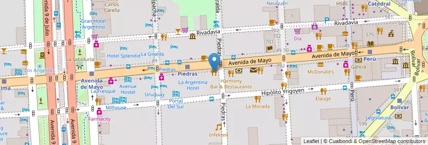 Mapa de ubicacion de Pichin Restaurant, Montserrat en Argentinien, Ciudad Autónoma De Buenos Aires, Comuna 1, Buenos Aires.