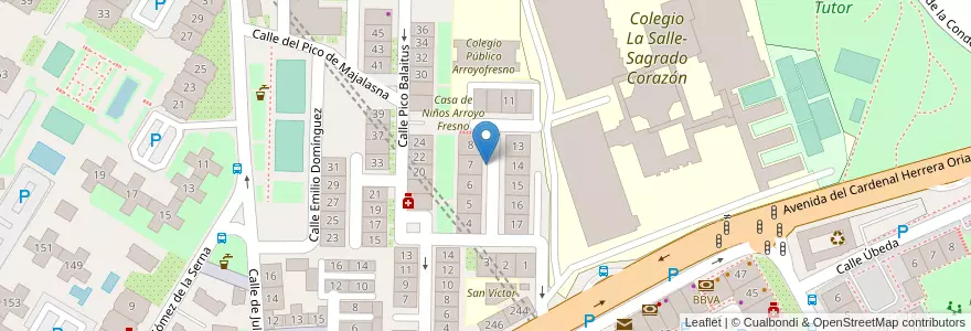 Mapa de ubicacion de PICO SALVAGUARDIA, PLAZA, DEL,7 en スペイン, マドリード州, Comunidad De Madrid, Área Metropolitana De Madrid Y Corredor Del Henares, Madrid.