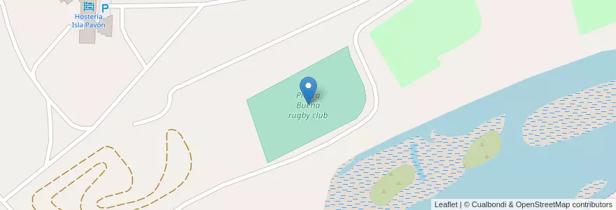 Mapa de ubicacion de Piedra Buena rugby club en アルゼンチン, チリ, サンタクルス州, Corpen Aike.