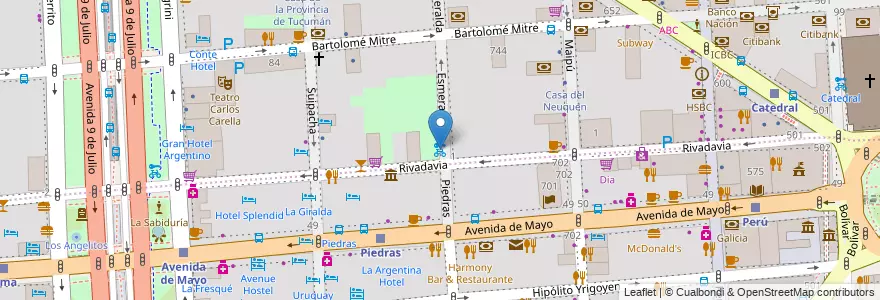 Mapa de ubicacion de Piedras, San Nicolas en الأرجنتين, Ciudad Autónoma De Buenos Aires, Comuna 1, Buenos Aires.
