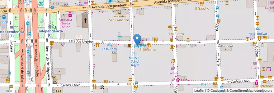 Mapa de ubicacion de Piedras Suites, San Telmo en Argentina, Ciudad Autónoma De Buenos Aires, Comuna 1, Buenos Aires.