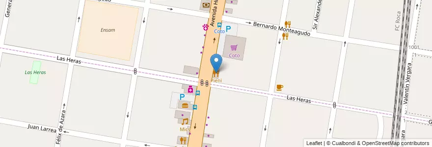 Mapa de ubicacion de Pieni en الأرجنتين, بوينس آيرس, Partido De Lomas De Zamora, Lomas De Zamora, Banfield.