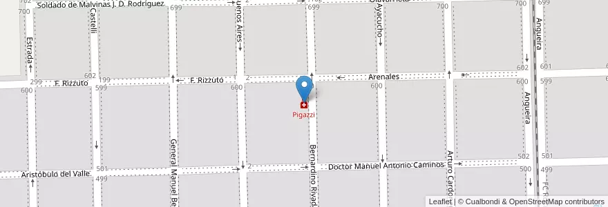 Mapa de ubicacion de Pigazzi en Arjantin, Buenos Aires, Partido De Lobos, Empalme Lobos, Lobos.