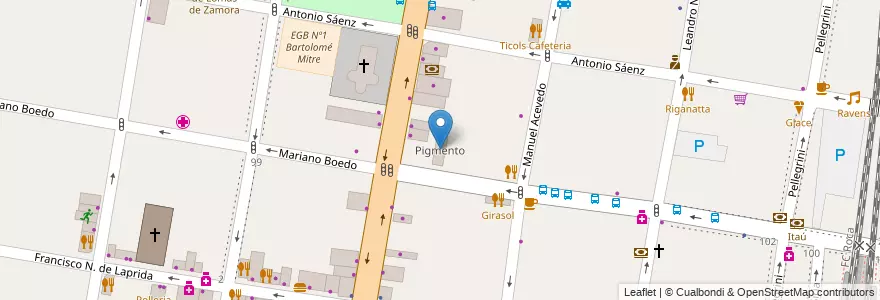 Mapa de ubicacion de Pigmento en Argentina, Buenos Aires, Partido De Lomas De Zamora, Lomas De Zamora.