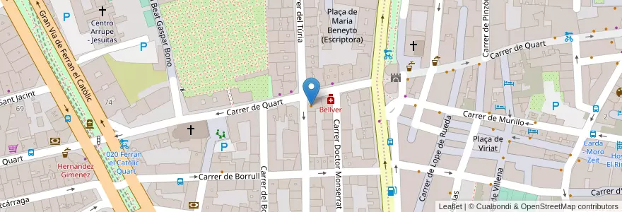 Mapa de ubicacion de Piko's bar en Espagne, Communauté Valencienne, Valence, Comarca De València, Valence.