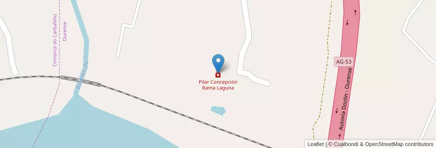 Mapa de ubicacion de Pilar Concepción Rama Laguna en スペイン, ガリシア州, オウレンセ, Ourense, オウレンセ.