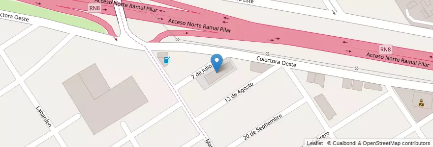 Mapa de ubicacion de Pilar Garden en Argentinië, Buenos Aires, Partido Del Pilar.