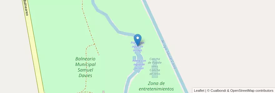 Mapa de ubicacion de Pileta con agua de arroyo en Argentine, Province De Buenos Aires, Partido De Coronel Suárez.