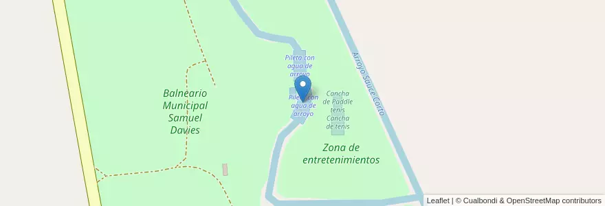 Mapa de ubicacion de Pileta con agua de arroyo en Argentina, Provincia Di Buenos Aires, Partido De Coronel Suárez.
