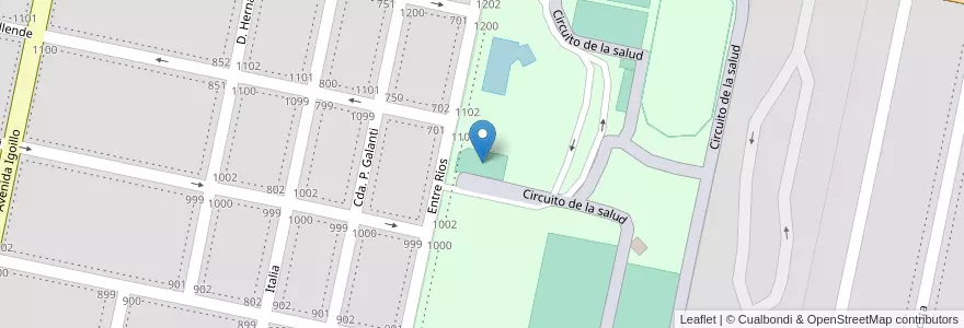 Mapa de ubicacion de Pileta Cubierta Club Sarmiento en Argentina, Córdoba, Departamento Marcos Juárez, Pedanía Espinillos, Municipio De Leones, Leones.