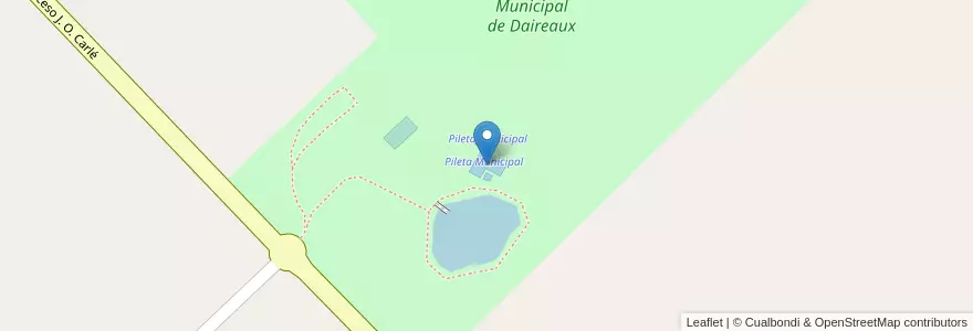 Mapa de ubicacion de Pileta Municipal en アルゼンチン, ブエノスアイレス州, Partido De Daireaux.