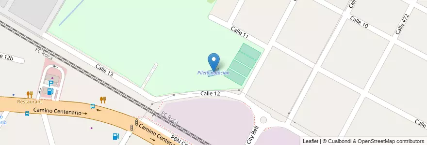 Mapa de ubicacion de Pileta natación, City Bell en Arjantin, Buenos Aires, Partido De La Plata, City Bell.
