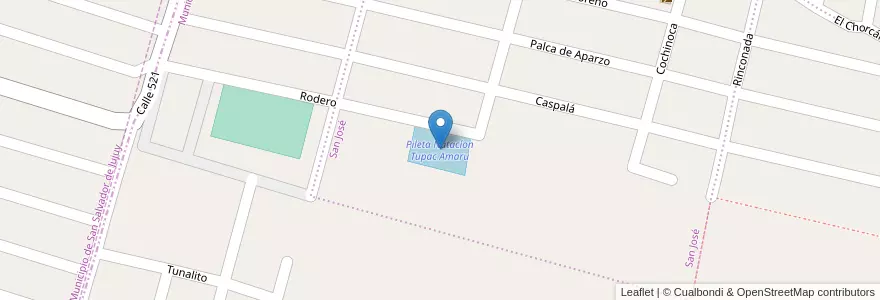 Mapa de ubicacion de Pileta Natacíon Tupac Amaru en Arjantin, Jujuy, Departamento Palpalá, Municipio De Palpalá.